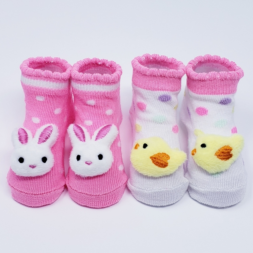 Newborn Baby Socks Booties Bunnies Chicks Spring